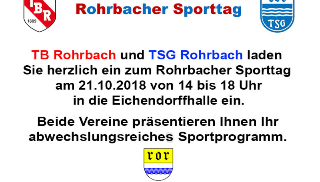 Rohrbacher Sporttag am 21.10.2018
