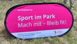 Sport im Park - mach mit bleib fit - Aufstellertext