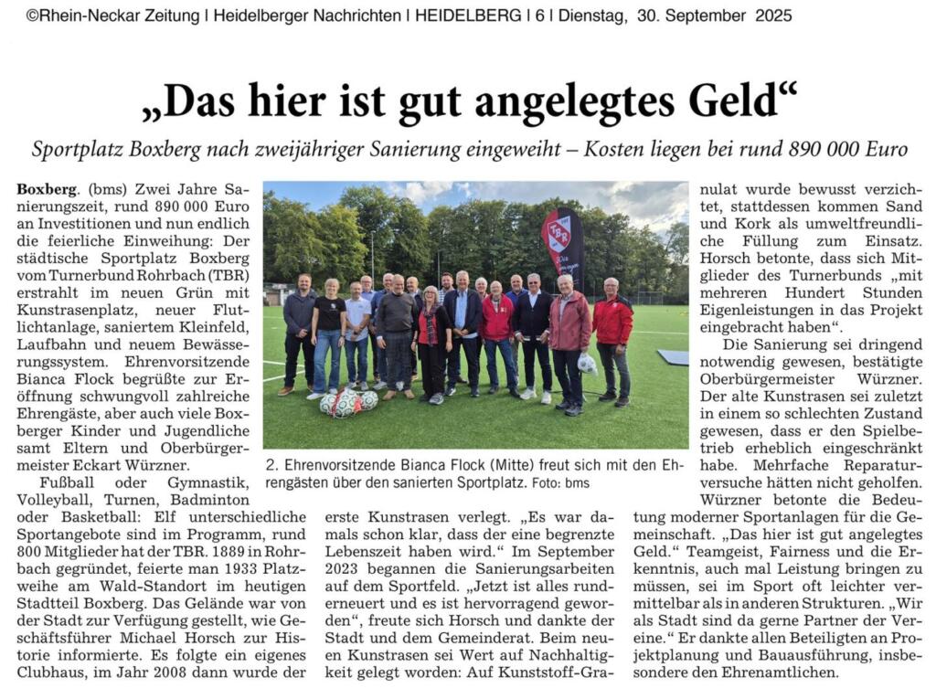 RNZ Arteil vom 30.09.2025 als Bild