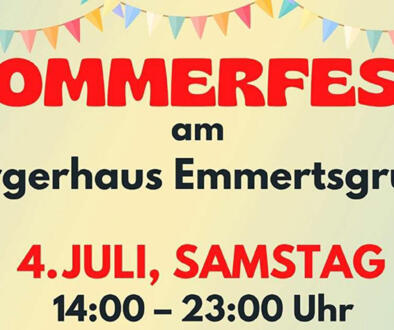 Titel: Sommerfest am Bürgerhaus Emmertsgund, Datum und Zeit